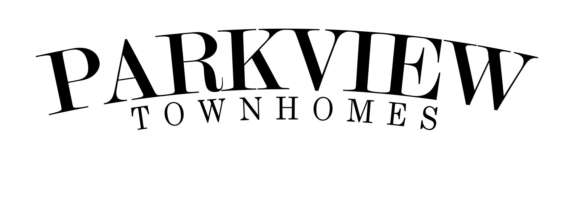 a logo for park valley townhomes on a green background